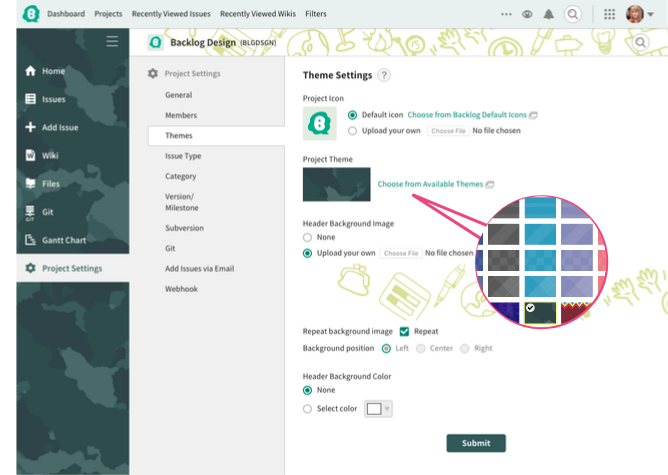 Setting Project Themes | Backlog