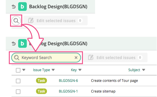 Keyword Search | Backlog