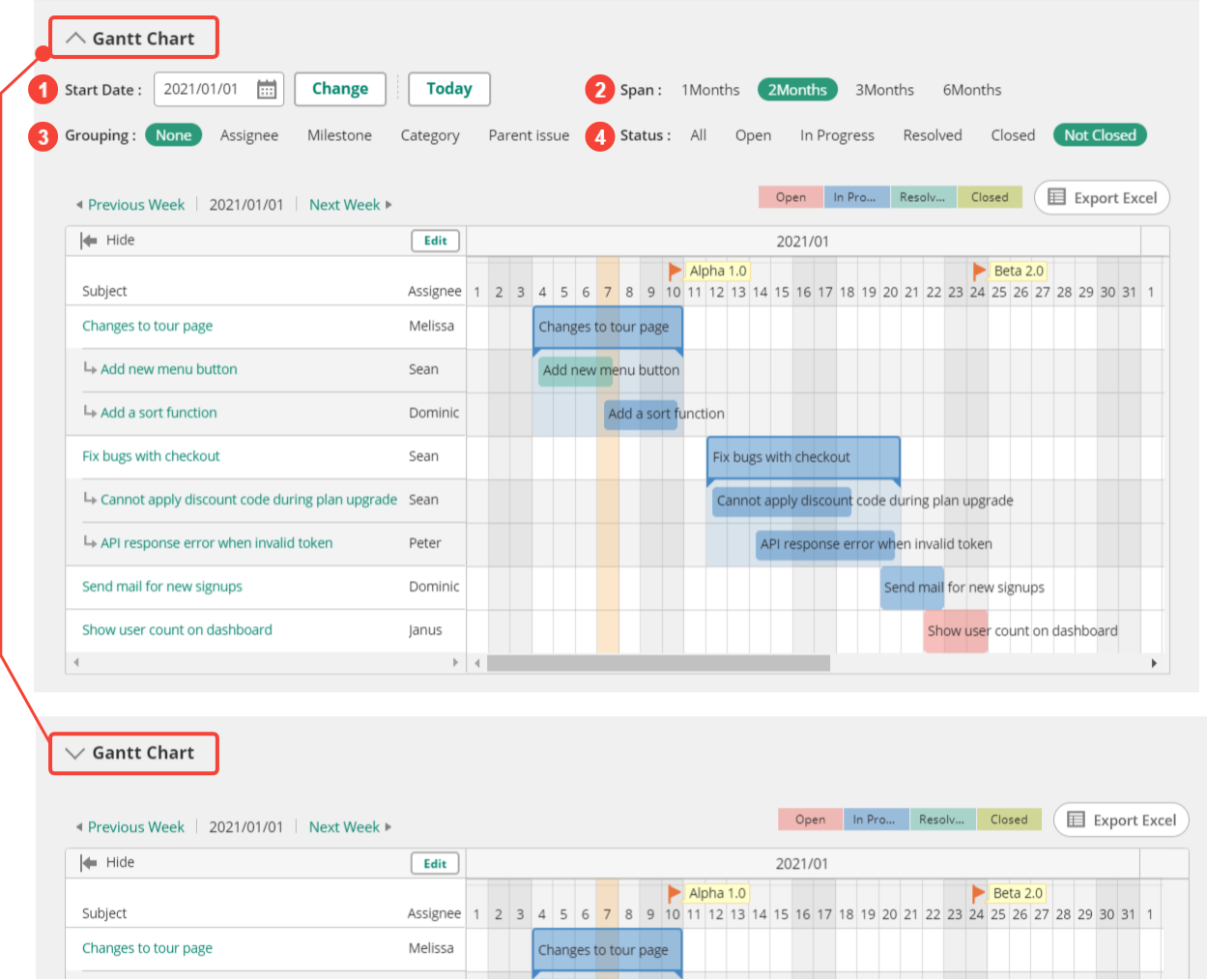 Gantt Chart Overview FAQs Technical Support Nulab