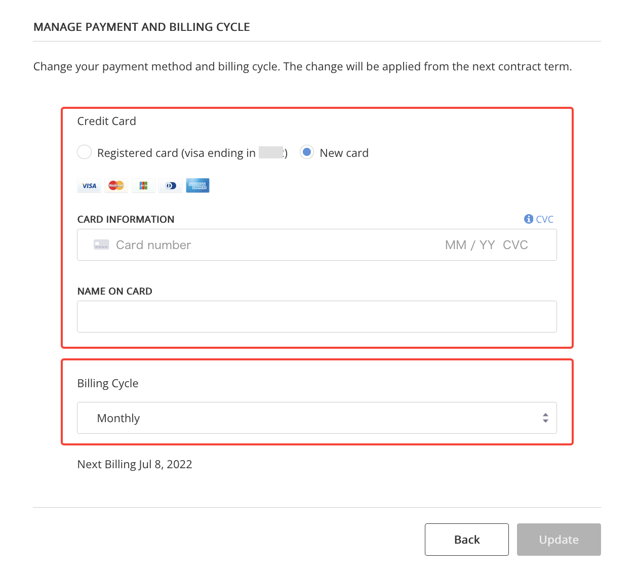 Change payment method and billing cycle – FAQs & Technical Support | Nulab