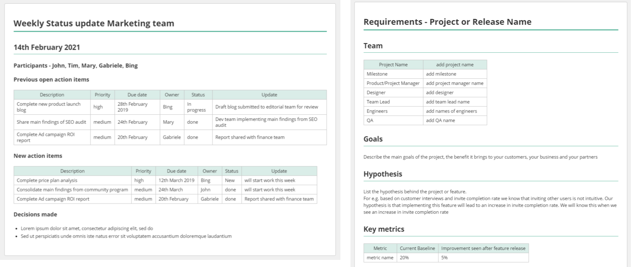 Sheets, Create Wiki