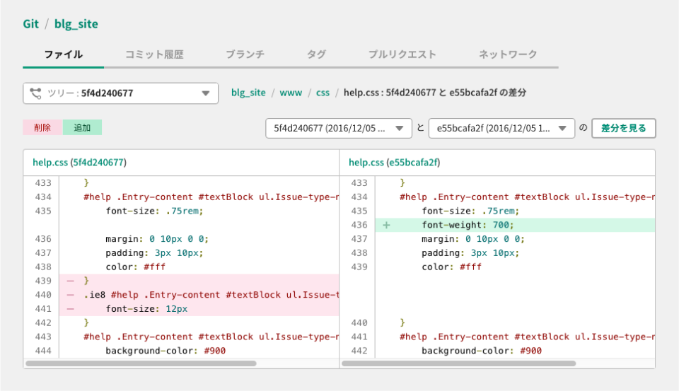 ファイル差分 Backlog Enterprise Japanese