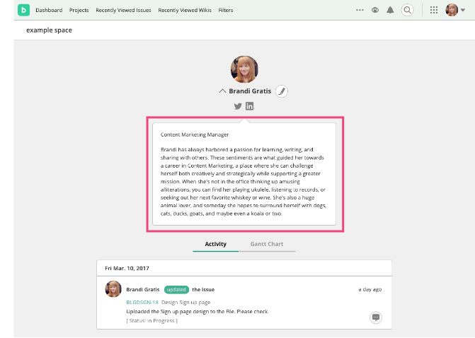 About Profile | Backlog