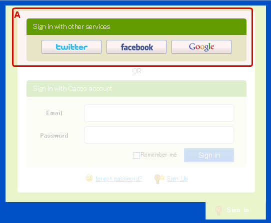 Other services Sign in with other services