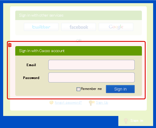 Sign in with email address