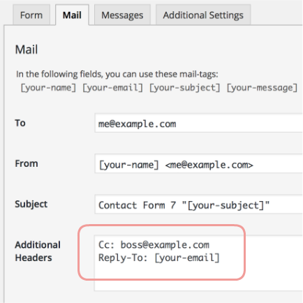 Adding Cc c And Other Mail Headers Contact Form 7