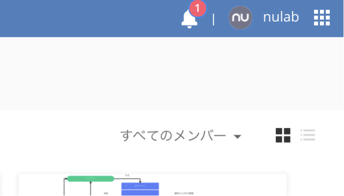 ダッシュボードの通知欄