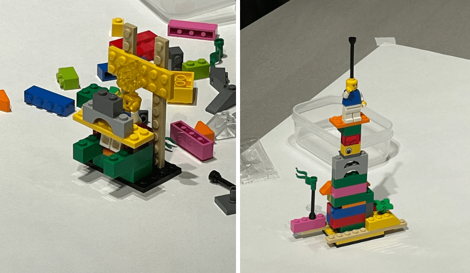 ウォーミングアップで組み立てたレゴブロック