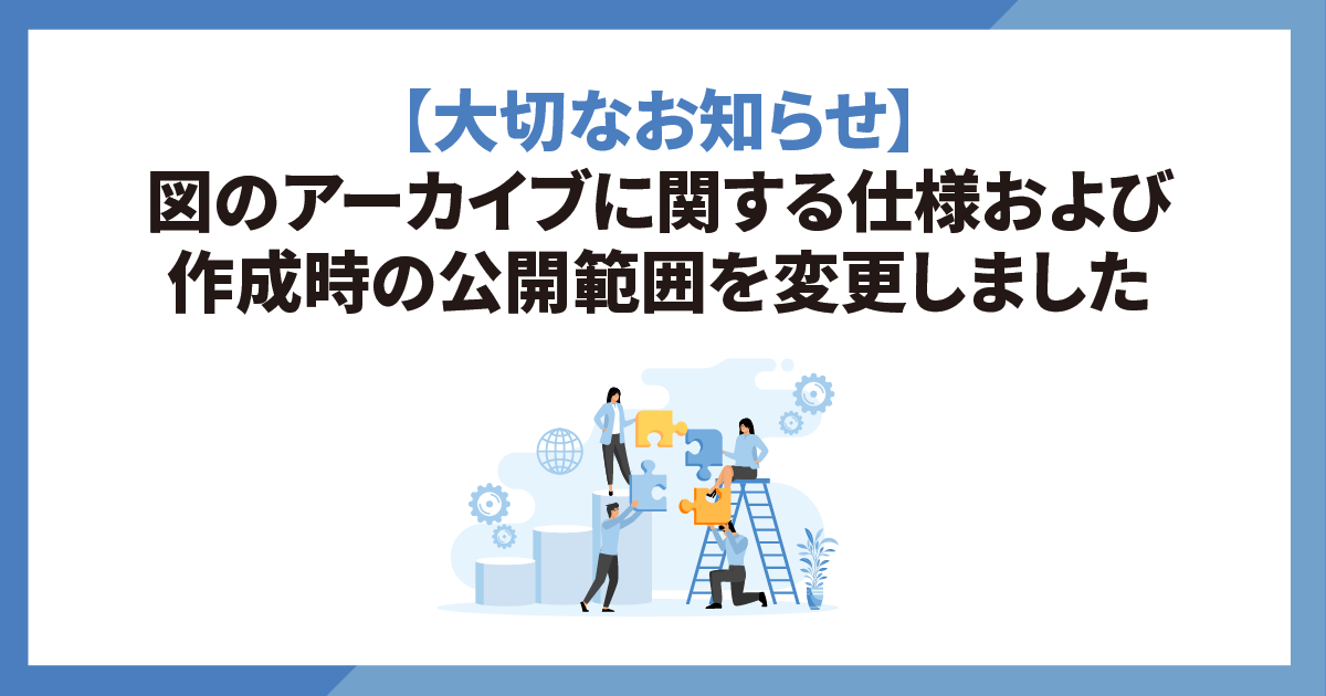 図のアーカイブに関する仕様および作成時の公開範囲を変更しました