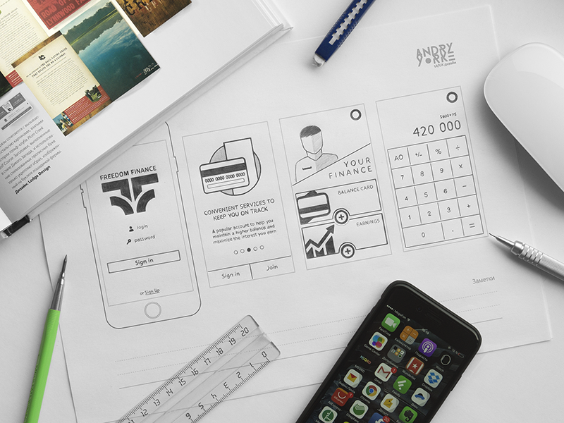 Andry Yorke's mobile wireframe examples