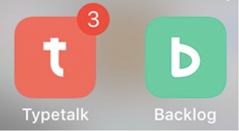 typetalkとbacklogのアプリアイコンイメージ