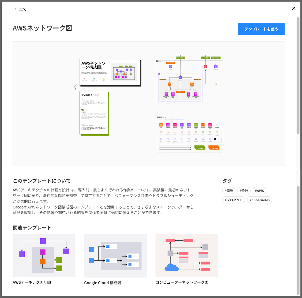 テンプレートプレビュー